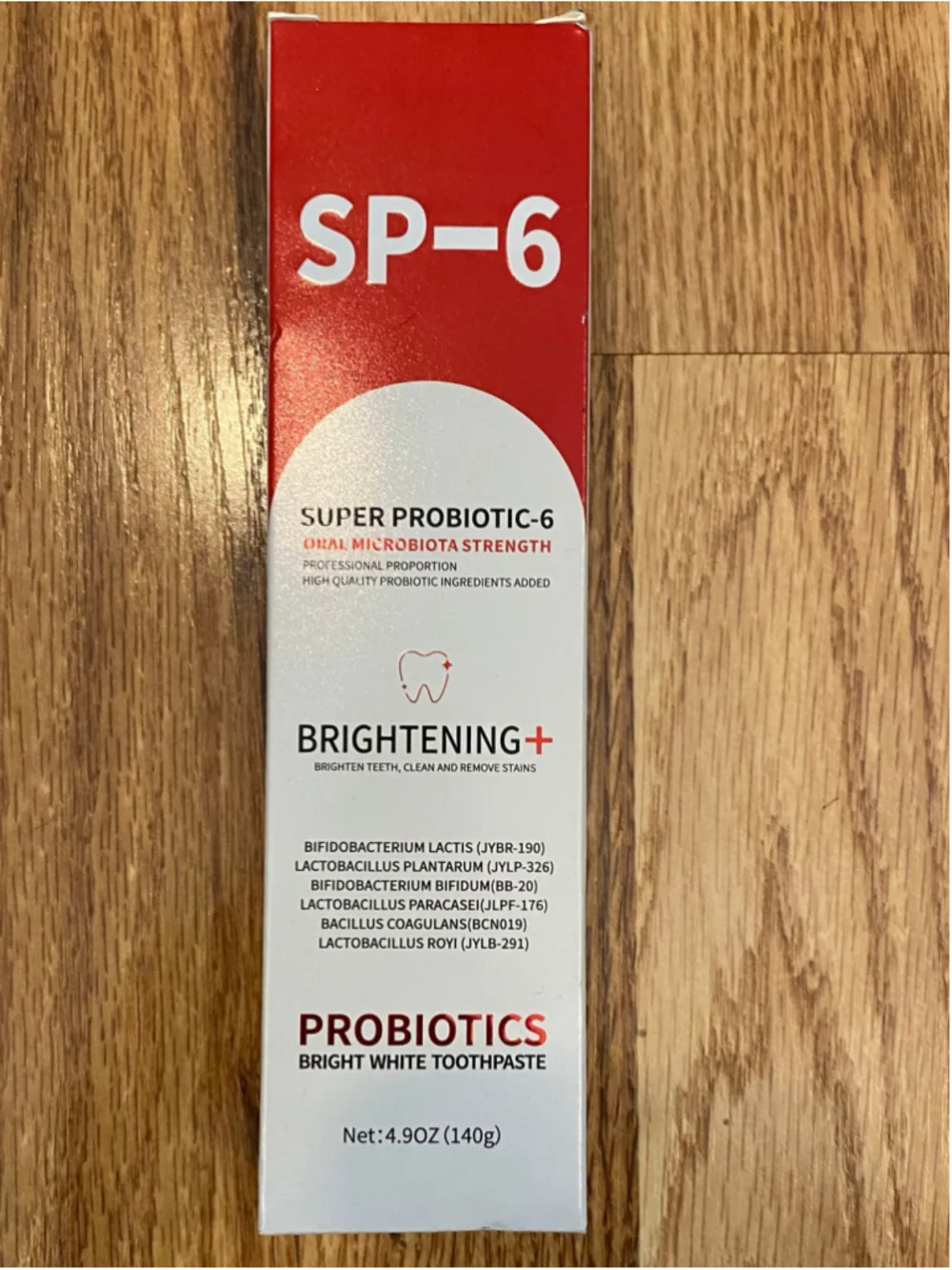 SP-6 Probiotic Bright White Toothpaste 140g (4.0 ounces) NIB